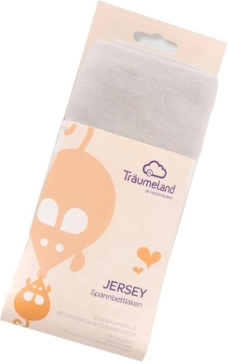 Träumeland prześcieradło jersey UNI jasnoszare