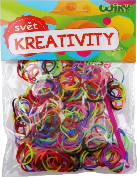 Magiczne dwukolorowe gumki do zaplatania – mix kolorów, 300 szt. z akcesoriami