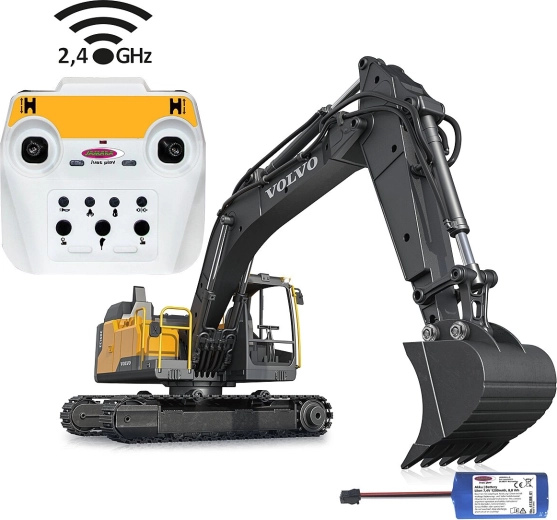 Metalowa koparka RC Volvo EC160E w skali 1:16 z zestawem wyburzeniowym
