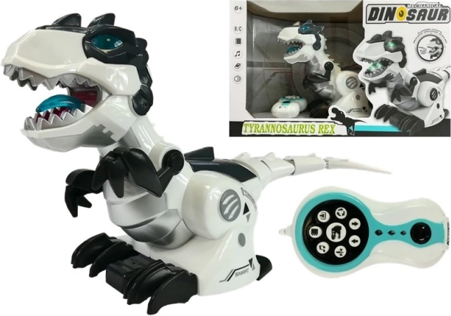 RC dinozaur tyranozaur rex z dźwiękami i światłami