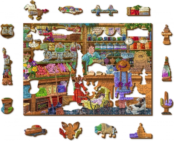 Drewniane puzzle Słodka Przygoda 2w1 200 elementów