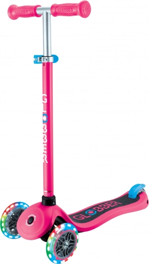 Globber hulajnoga trójkołowa Primo Lights V2 Fuchsia Pink ze świecącymi kółkami