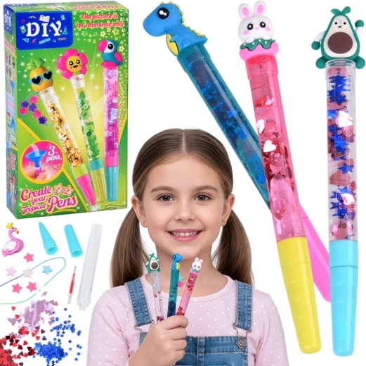 Kreatywny zestaw do robienia żelowych długopisów DIY – 3 sztuki