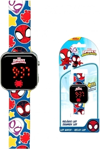 Cyfrowy silikonowy zegarek LED Spidey