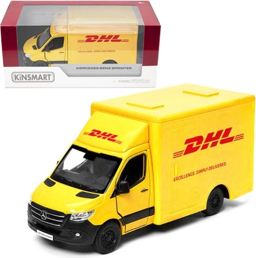 Mercedes‑Benz Sprinter DHL 1:48 metalowy model z napędem Pull Back