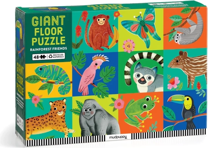Mudpuppy duże puzzle podłogowe Przyjaciele z lasu deszczowego 48 elementów