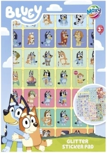 Błyszczące naklejki Bluey – zeszyt 8 arkuszy