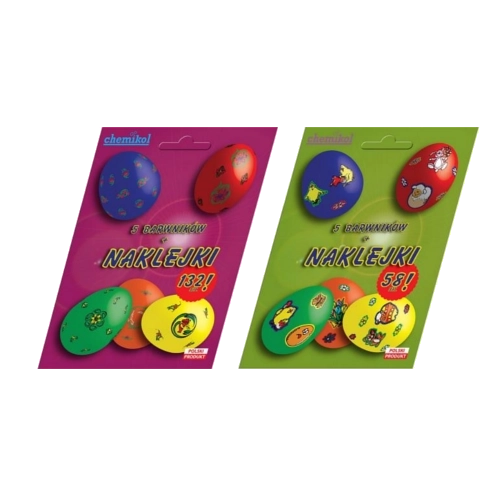 Wielkanocny zestaw do zdobienia jajek CHEMIKOL – barwniki spożywcze i naklejki