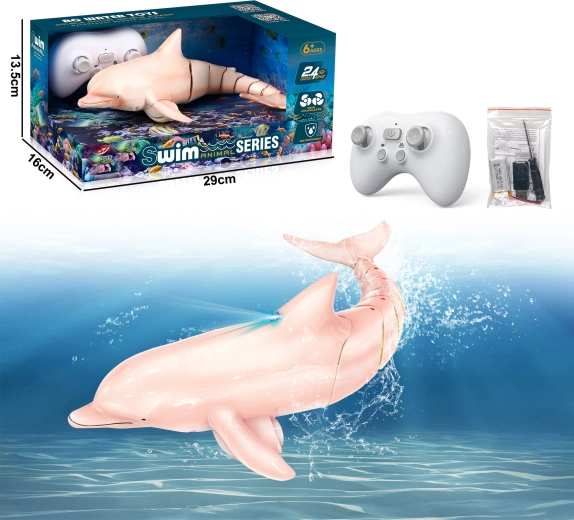 Różowy R/C delfin z lampkami LED