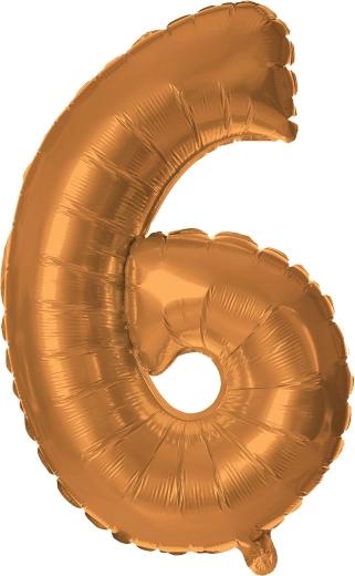 Balon foliowy cyfra 6 brązowy 30 cm TORO
