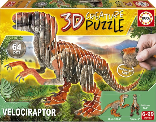 Educa 3D puzzle welociraptor 64 elementów
