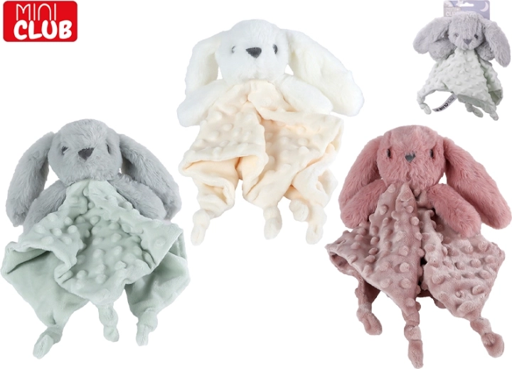 Pluszowy króliczek-przytulanka do snu z fakturą 26 cm Mini Club