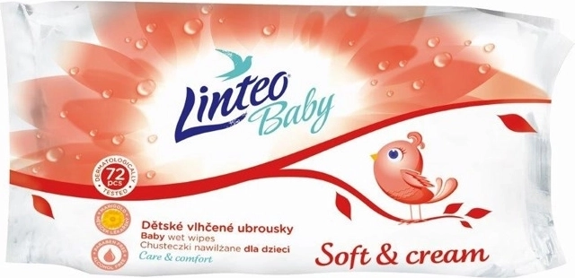 Dziecięce chusteczki nawilżane Linteo Baby Soft and cream 72 szt.