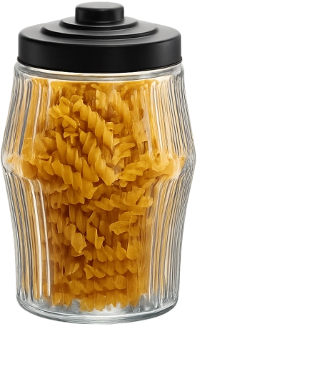 Szklany słoik 2,8 l z prążkowanym wzorem i metalową pokrywką