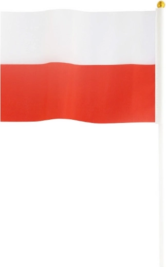 Polska flaga na drążku 30 × 45 cm - 1 sztuka