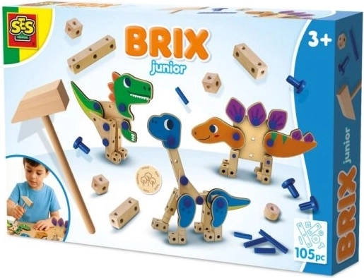 SES Brix junior dinozaury – drewniany zestaw konstrukcyjny