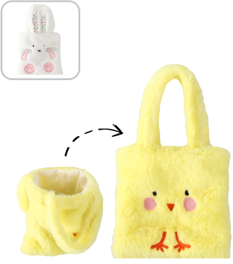 Wielkanocna pluszowa torebka kurczaczek lub zajączek 16 × 16 cm