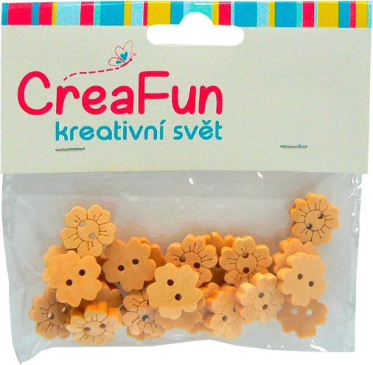 Drewniane guziki słoneczniki 15 mm, zestaw 25 szt.