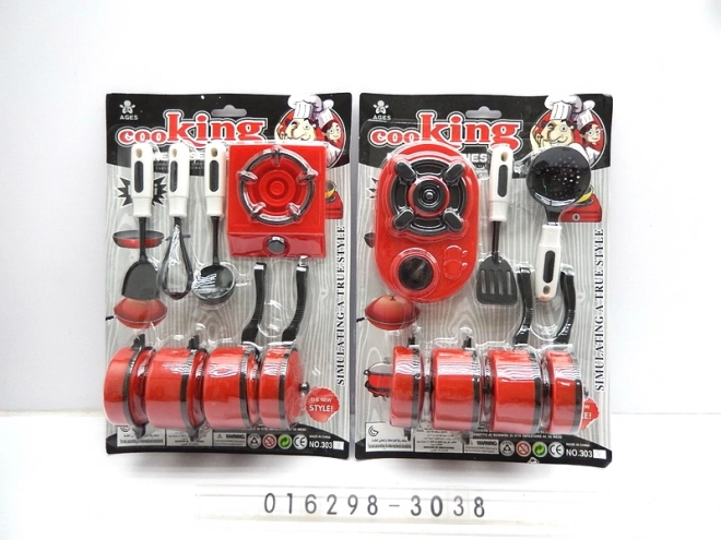 Zestaw dziecięcych naczyń z kuchenka