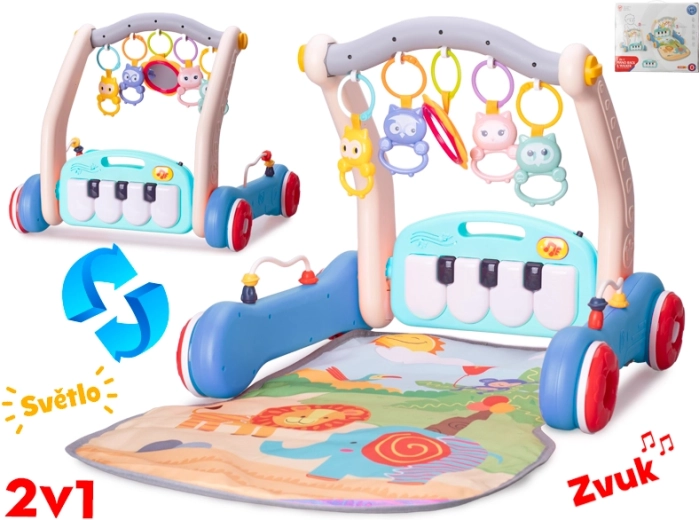 Chodzik i mata edukacyjna 2 w 1 dla niemowląt z muzycznym pianinkiem