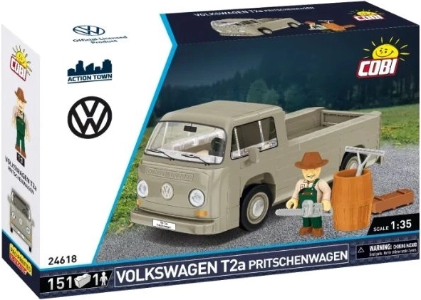 Cobi Volkswagen T2a Pritschenwagen zestaw konstrukcyjny 1:35 z figurką