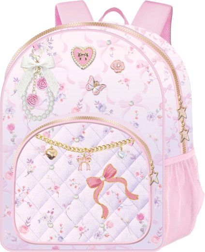 Deluxe dziecięcy plecak kwiaty i motyl w kolorze lila