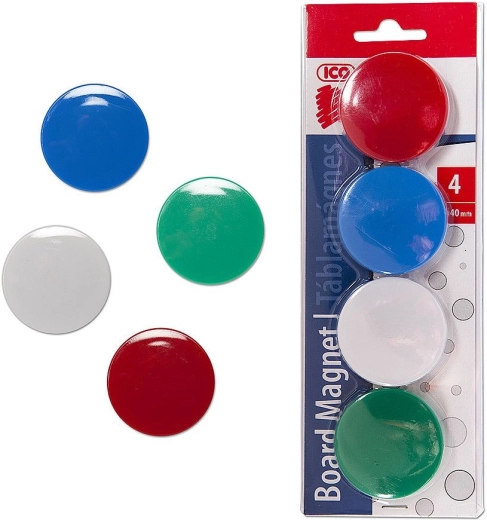 Magnesy 40 mm, 4 szt., mix kolorów