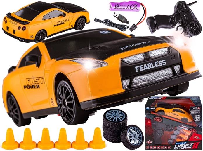 RC auto drift 1:24 2,4 GHz 4WD żółte - 1 szt.