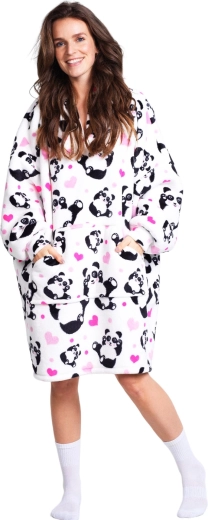 Cozy Noxxiez Panda ciepła bluza-koc z kapturem