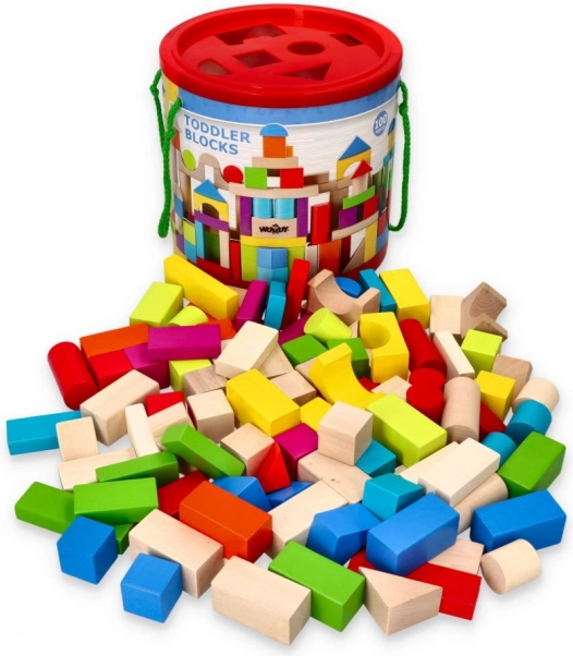 Kolorowe drewniane klocki 100 szt.