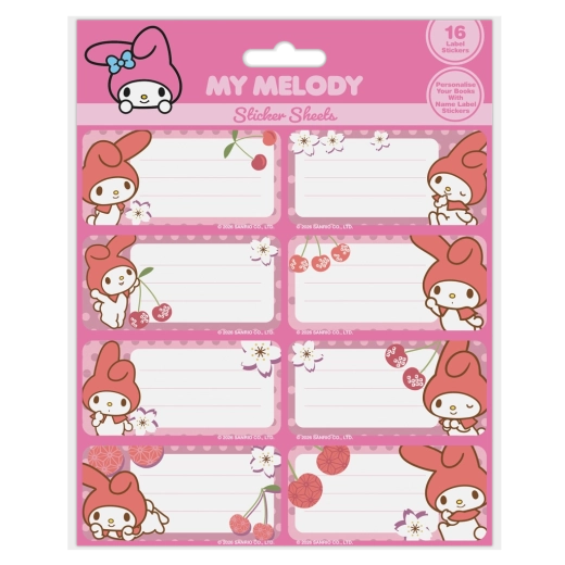 Cinnamoroll — naklejki imienne na zeszyty