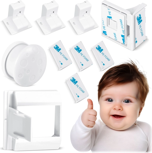 Magnetyczne zamki dziecięce do szafek RICOKIDS, zestaw 4 szt.