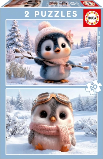 Puzzle EDUCA urocze pingwiny 2×20 elementów
