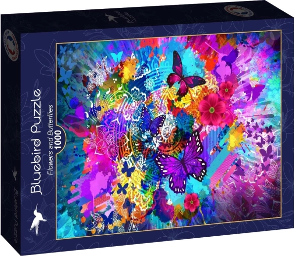 Puzzle Bluebird Kwiaty i motyle 1000 elementów