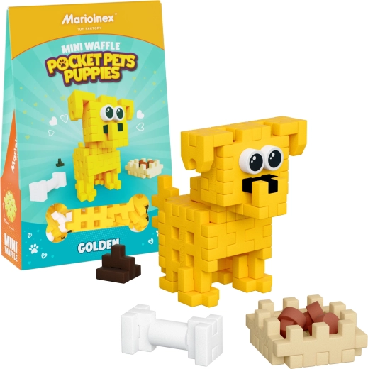 Klocki MINI WAFFLE Pocket Pets – szczenię golden retrievera