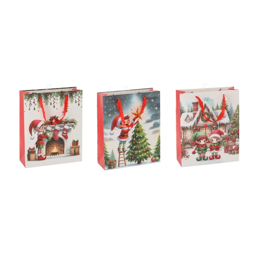 Torebka prezentowa świąteczny elf 26 × 32 × 10 cm