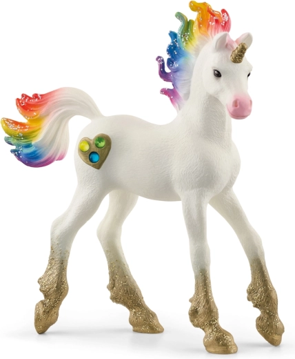 Schleich bayala tęczowe źrebię jednorożca z serduszkami