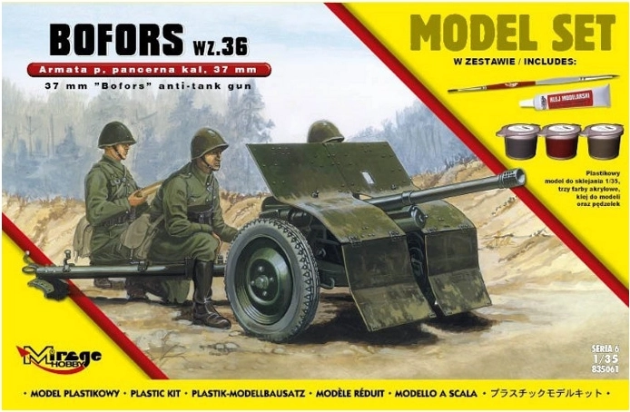 Armata przeciwpancerna BOFORS wz. 36 37 mm – zestaw modelarski 1/35 startowy