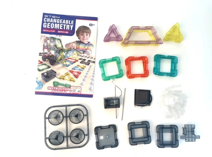Solarystyczny geometryczny zestaw konstrukcyjny STEM, 62 elementy