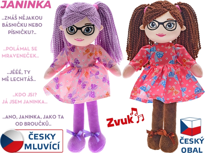 Szmaciana lalka Janinka 30 cm, mówiąca po czesku