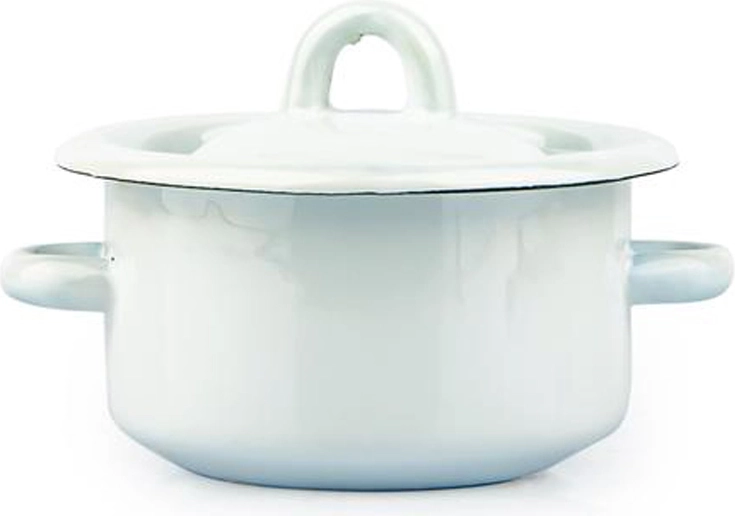 Emaliowany garnek z pokrywką 0,4 l, biały