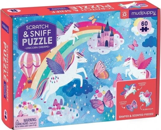 Mudpuppy Puzzle Sny jednorożców z zapachem, 60 elementów