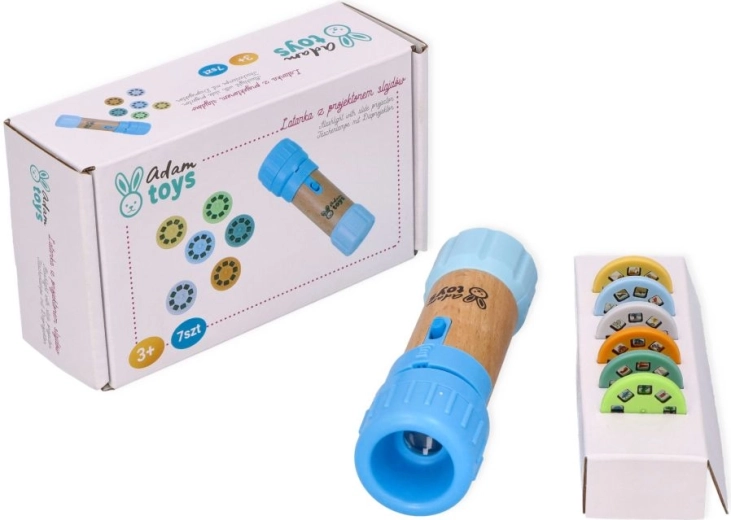 Adam Toys niebieska latarka dziecięca z projektorem