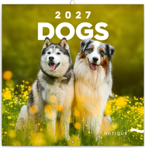Kalendarz notatkowy Psy 2027 30 × 30 cm