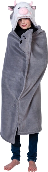 Cozy Noxxiez przytulny koc z kapturem – krówka