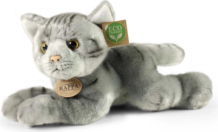 Rappa Pluszowy kot szary leżący 30 cm Eco-Friendly