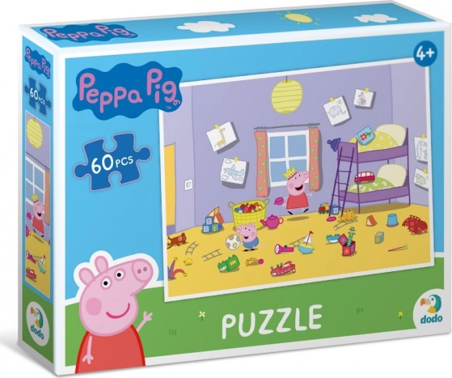 Puzzle Peppa Pig – zabawa w pokoiku, 60 elementów