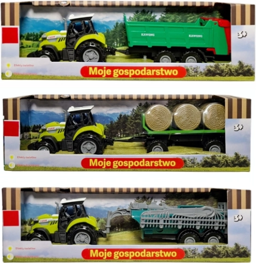 Traktor z przyczepą ze światłem i dźwiękiem