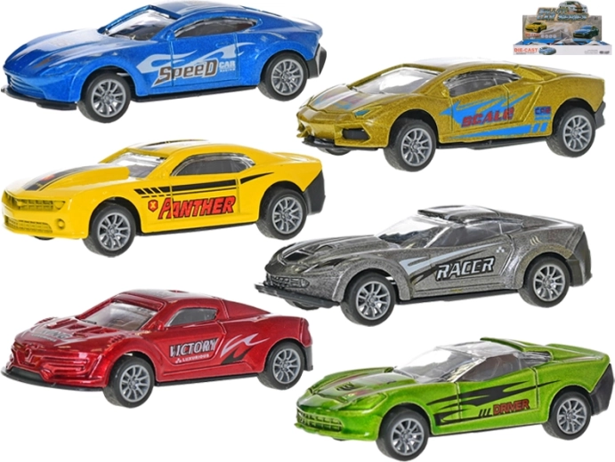 Metalowy sportowy samochodzik z napędem wstecznym 8 cm