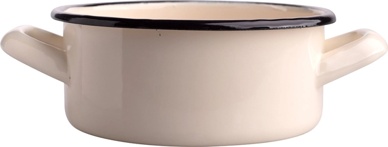Kremowy rondel emaliowany 0,8 l